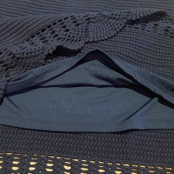 Marie Oliver Cotton Crocheted Scalloped Hem  Navy Skirt Size Medium - Picture 10 of 13